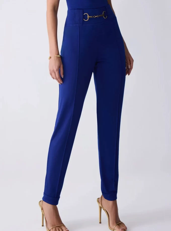 CALÇA CREPE COM DETALHE DOURADO