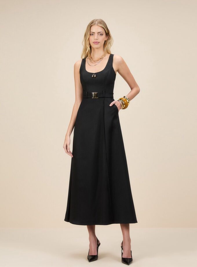 VESTIDO MIDI DECOTE QUADRADO