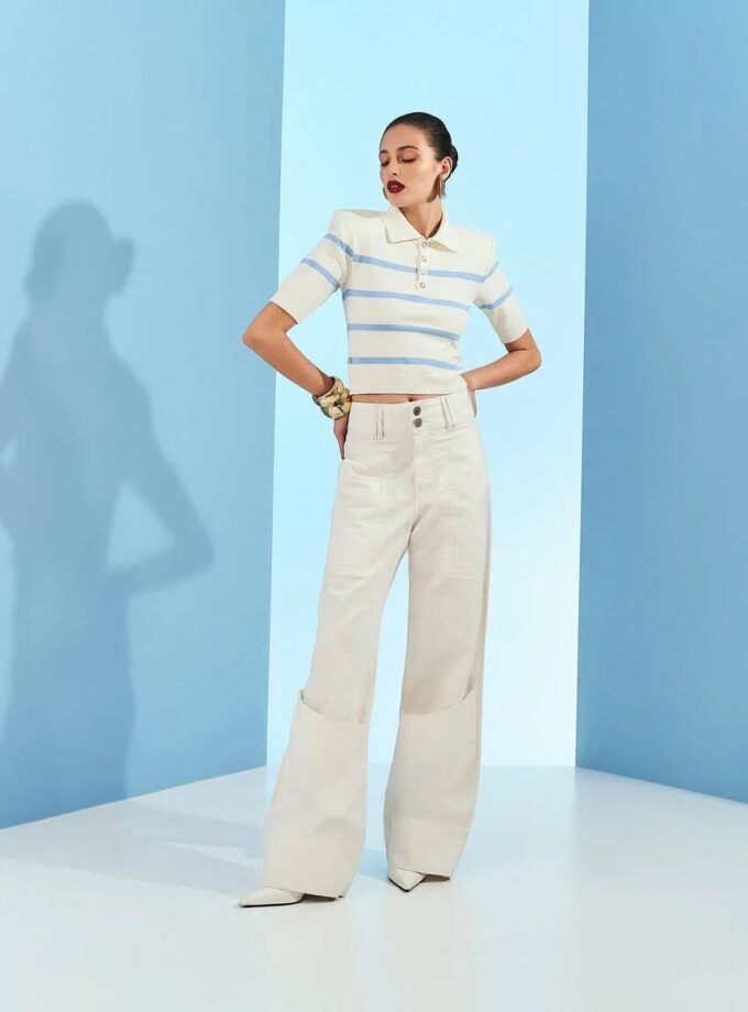 CALÇA WIDE LEG SARJA