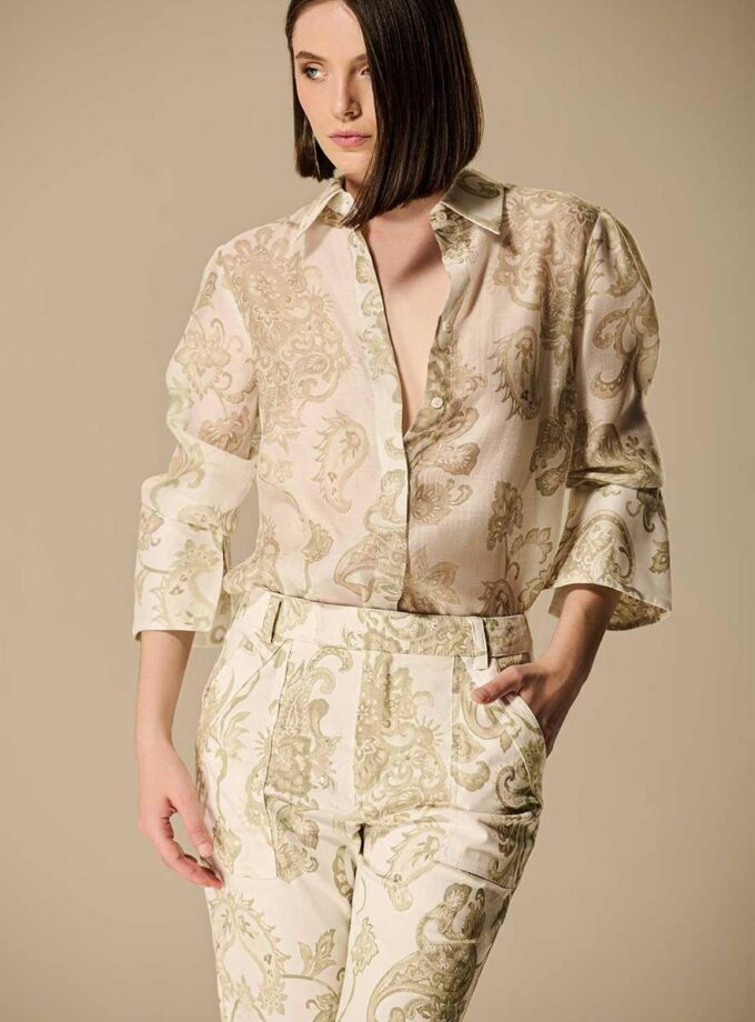 CAMISA ORGANZA PAISLEY FENDA LATERAIS