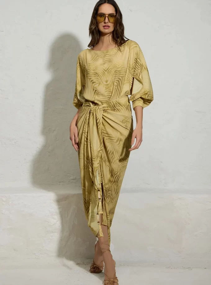 VESTIDO ESTAMPA AMARRAÇAO NA LATERAL