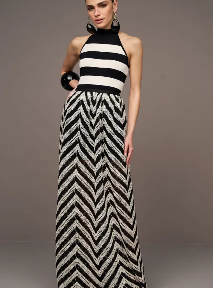 SAIA LONGA BORDADA TELA CROCHET