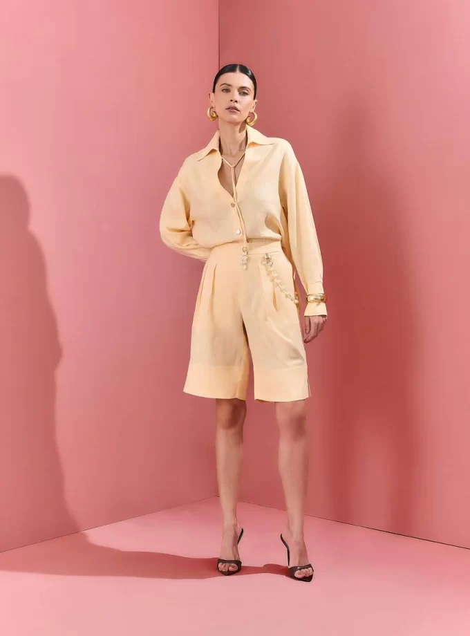 BERMUDA LINHO PREGAS