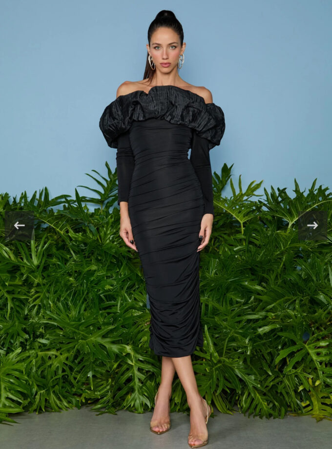 VESTIDO MIDI  OMBRO A OMBRO