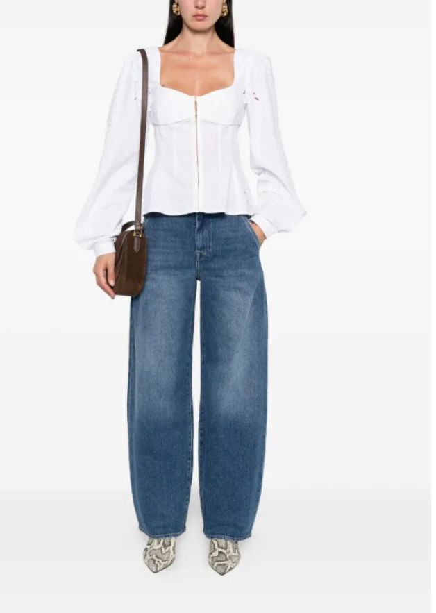 CALCA JEANS COM BARRA RETA