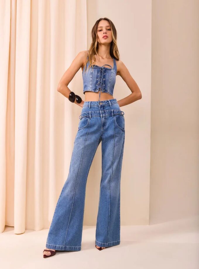 TOP JEANS CORSELETADO