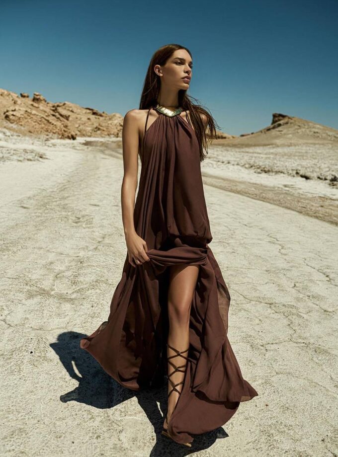 VESTIDO LONGO BALONE COM COLAR