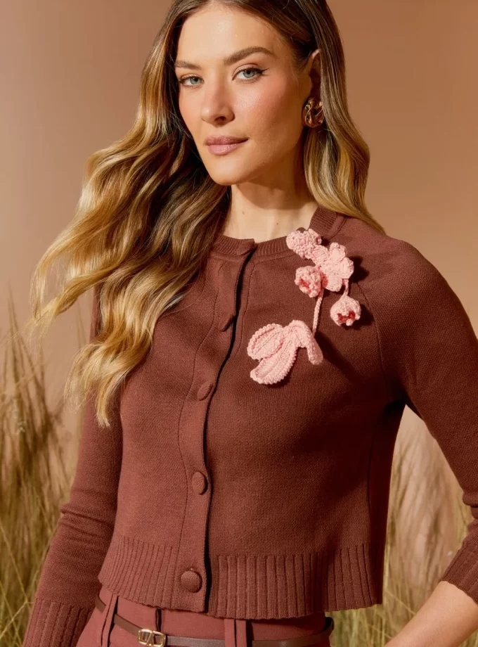 CASACO TRICOT BROCHE