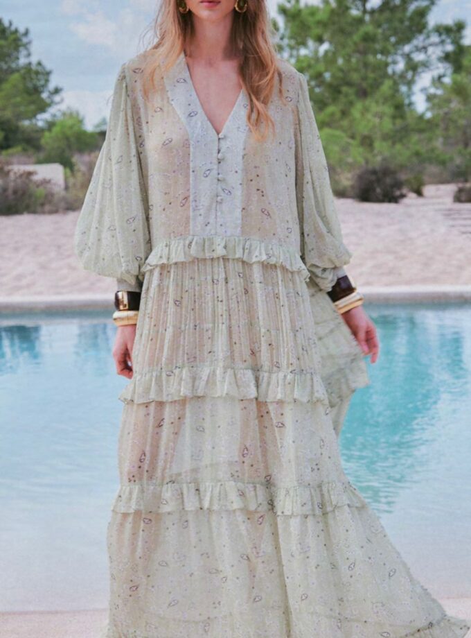 VESTIDO LONGO ESTAMPA PAISLEY