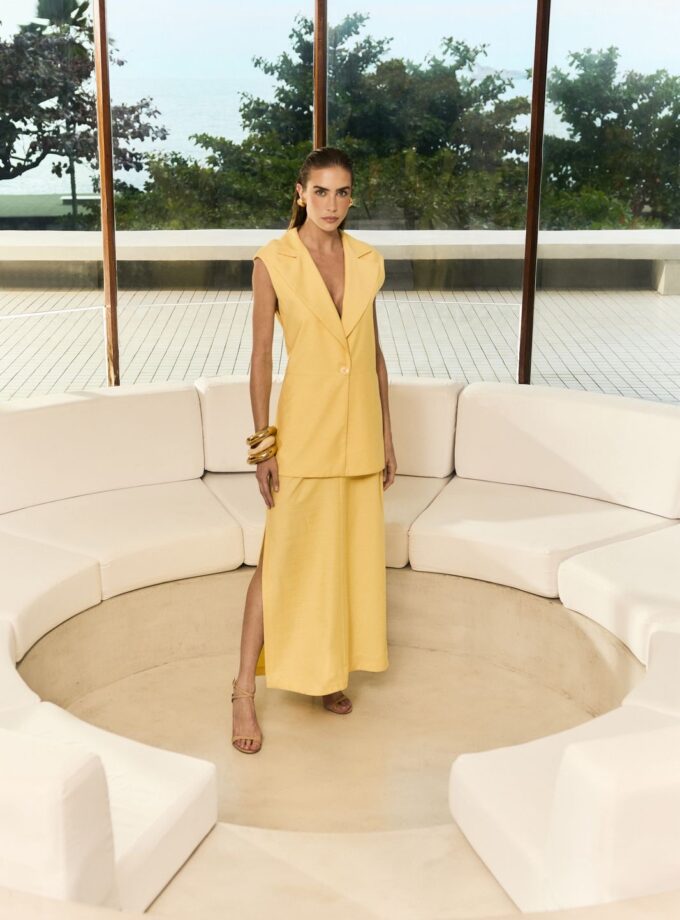 CONJUNTO MAXI COLETE E SAIA LONGA