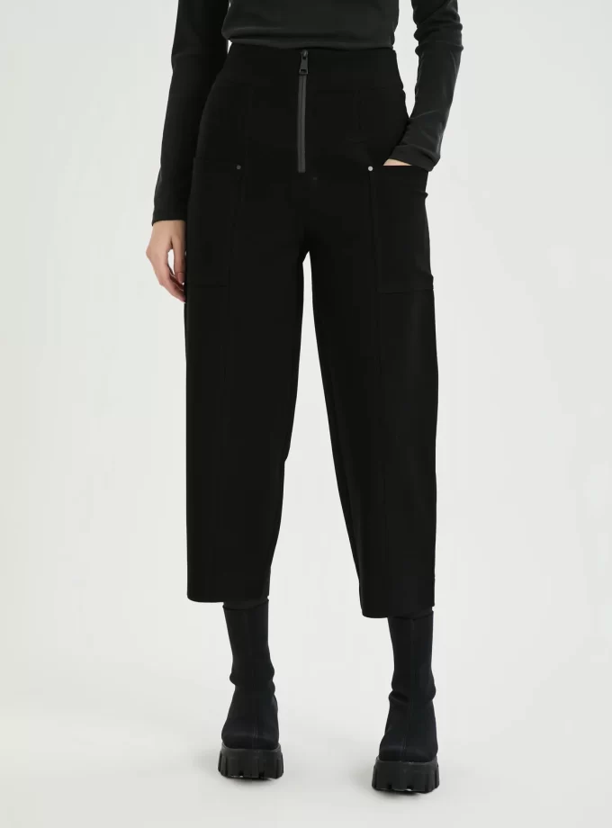 CALÇA FEM CARGO COM ZIPER FRONTAL