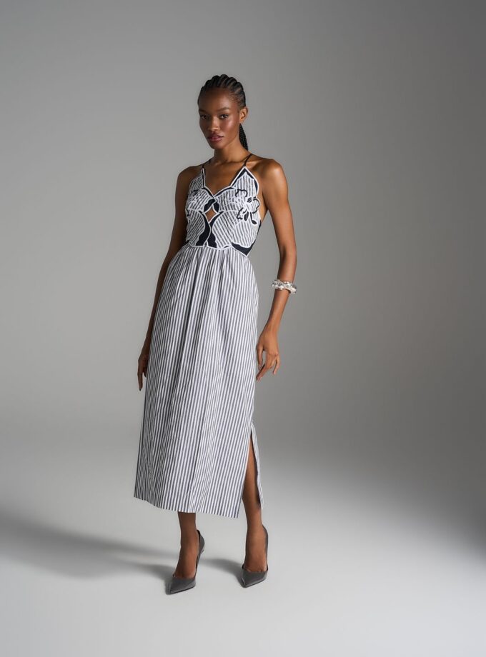 VESTIDO LISTRA BORDADO