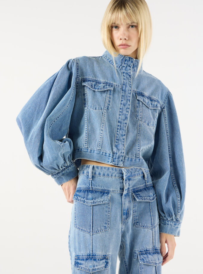 JAQUETA JEANS MANGA BUFANTE