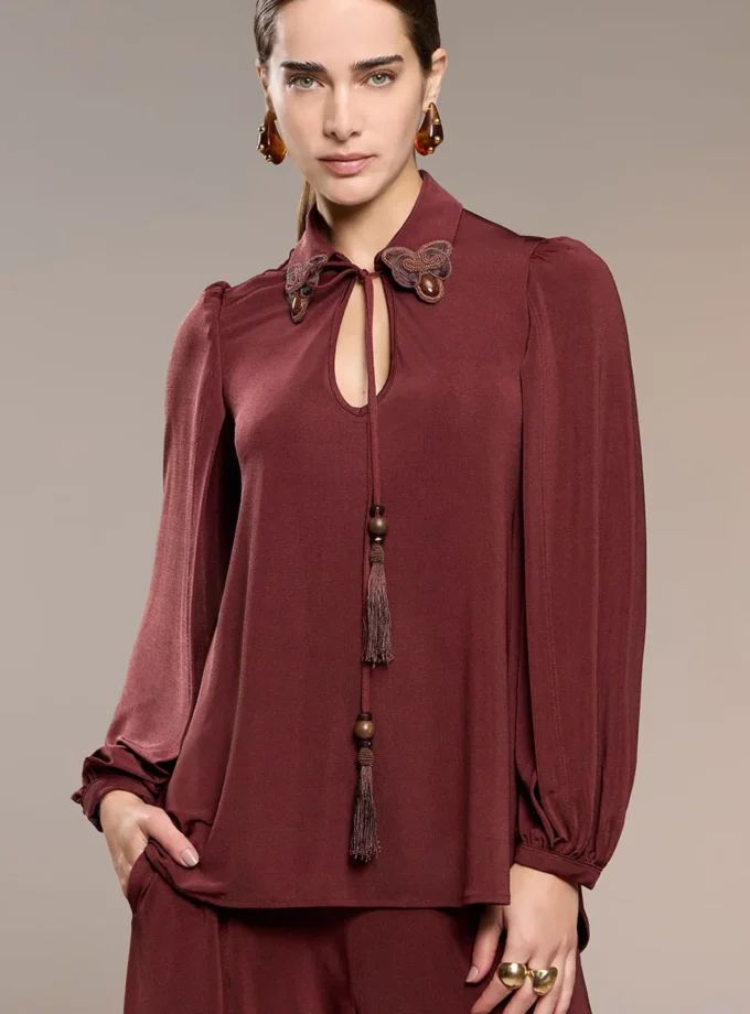 BLUSA JERSEY MANGA VAZADA