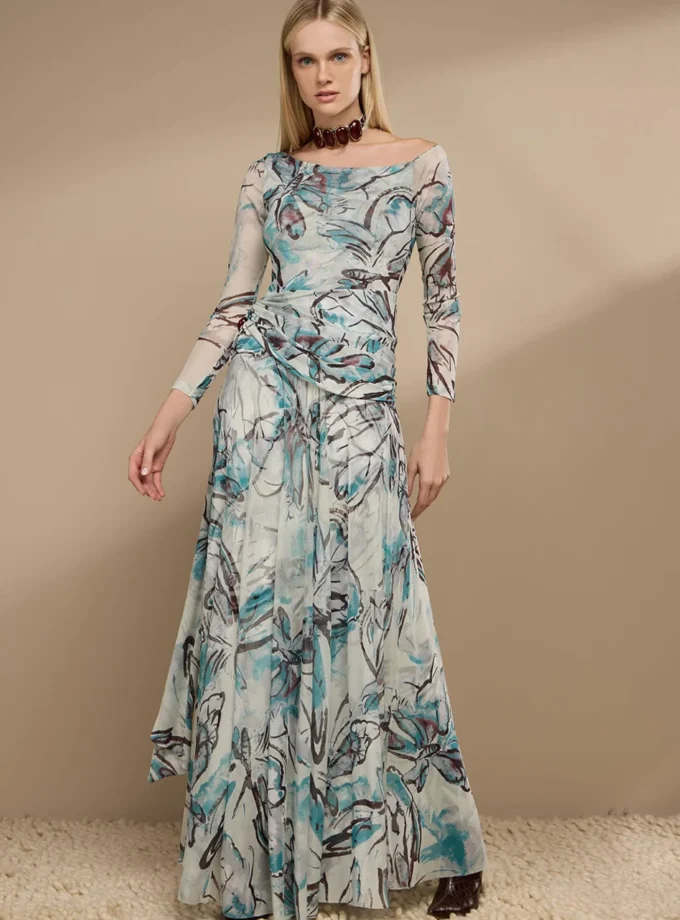 VESTIDO TULLE FRANZIDO LATERAL