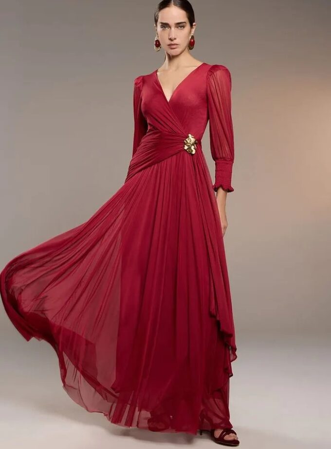 VESTIDO TULE DETALHE COM PASSANTE