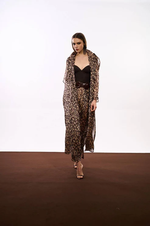 CASACO TRENCH COAT ANIMAL PRINT