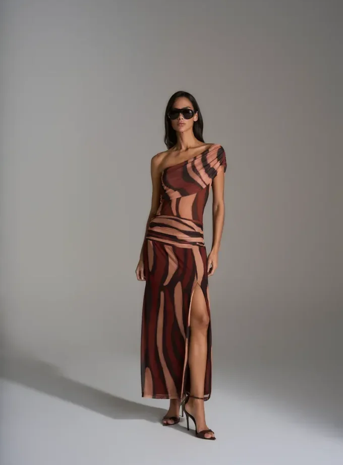 CONJUNTO TULE PRINT ASSIMETRICO