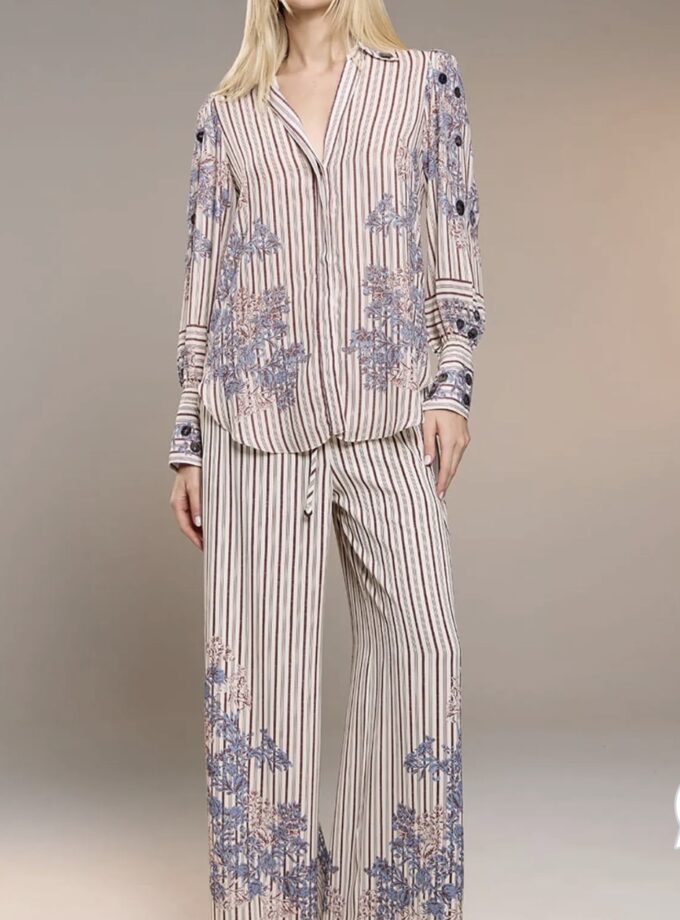 CAMISA ESTAMPA FLORES BORDADO