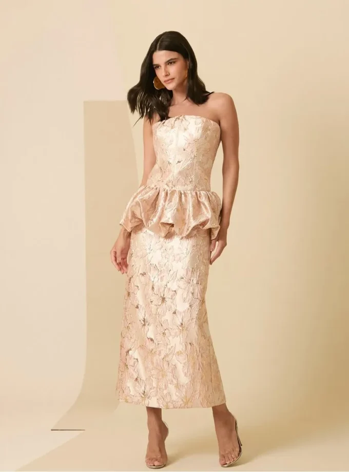 VESTIDO PEPLUN JACQUARD