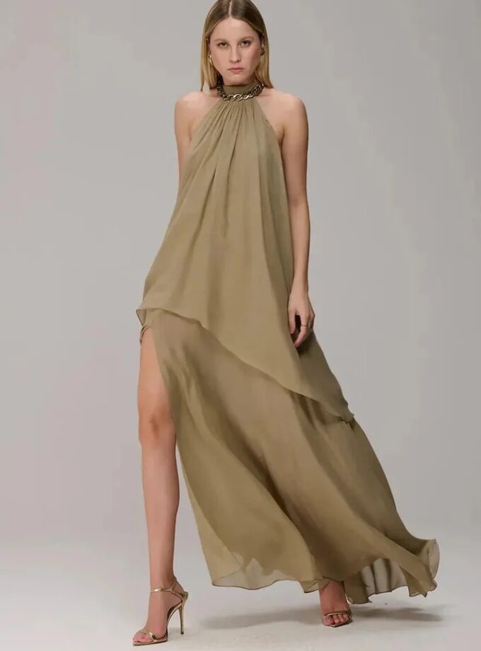 VESTIDO LONGO CAMADA SOBREPOSTA