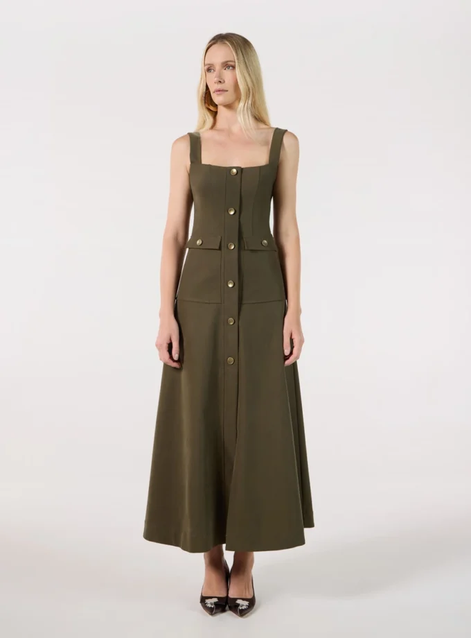 VESTIDO MAXI MIDI C/BOLSOS RHEA