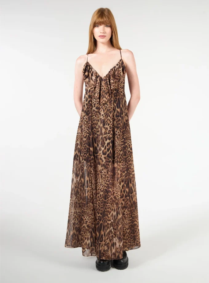 VESTIDO MIDI BORDADO ESTAMPADO
