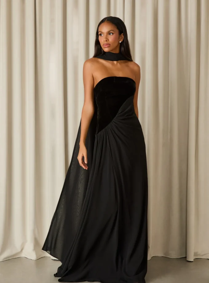 VESTIDO LONGO MAJU VELUDO