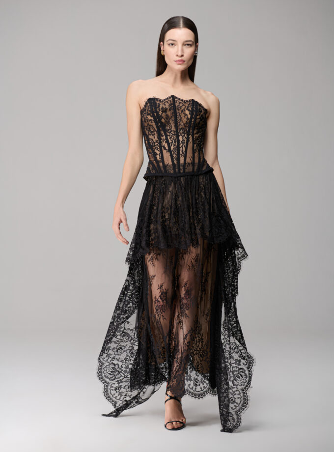 SAIA MIDI RENDA JABOT