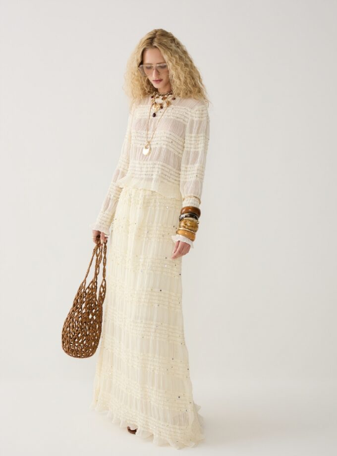 SAIA CHIFFON PLISSADO
