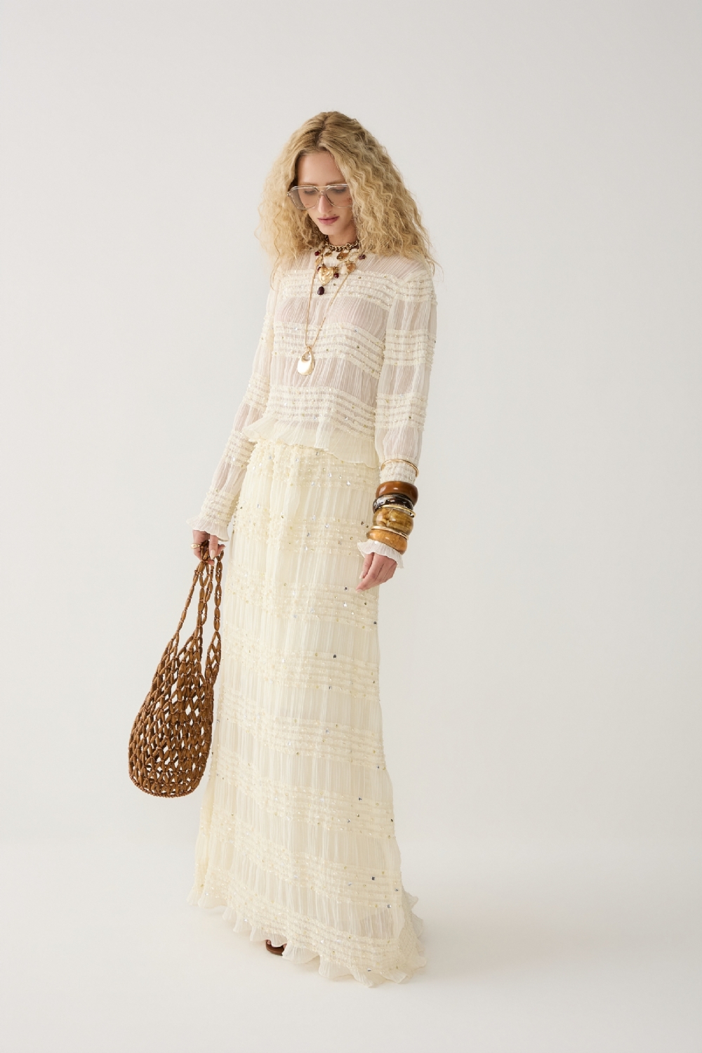SAIA CHIFFON PLISSADO